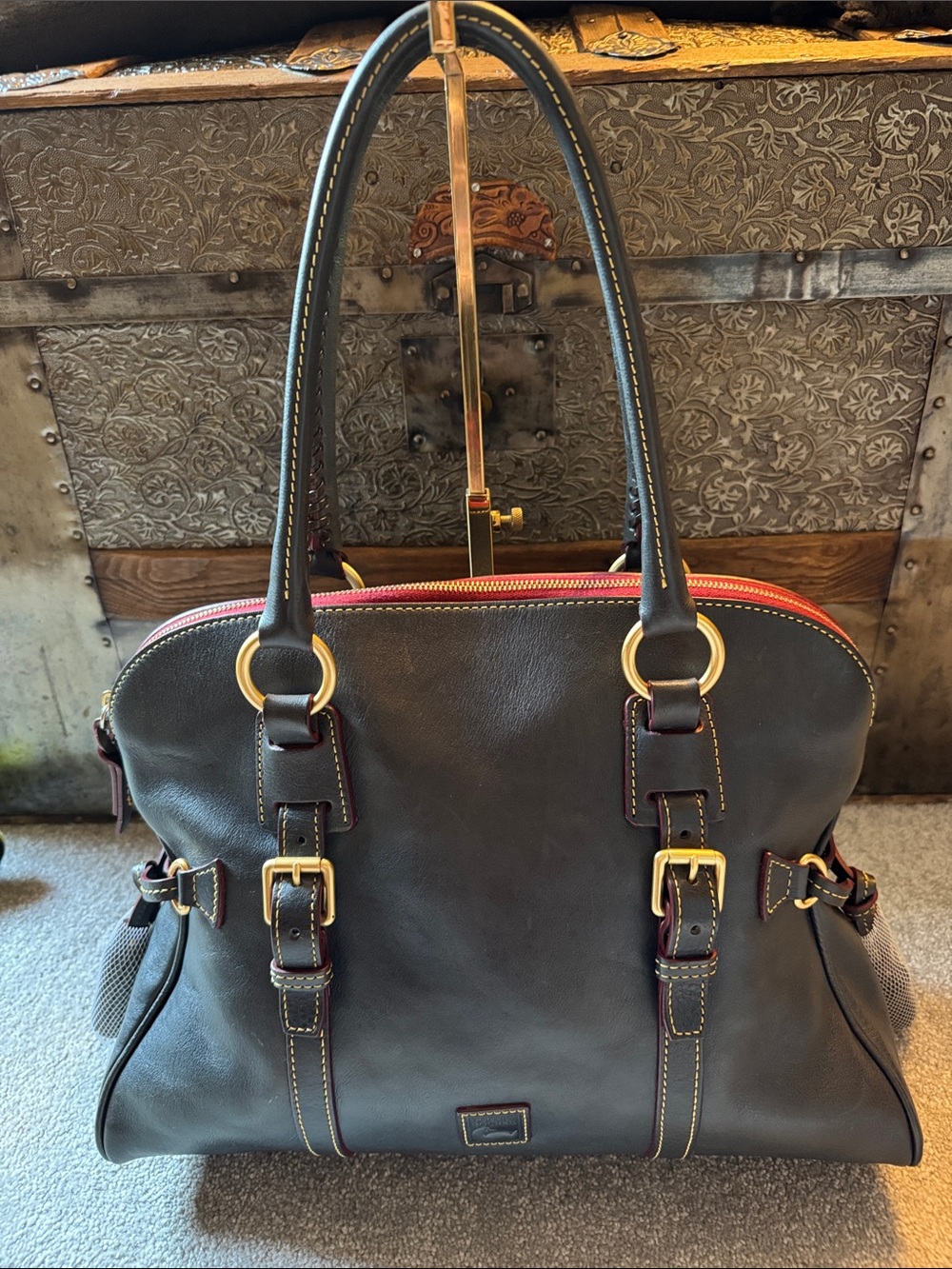 Dooney & Bourke Florentine Domed Buckle Satchel in Teal